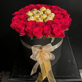 İstanbul Flower Order FERRERO and RED ROSES